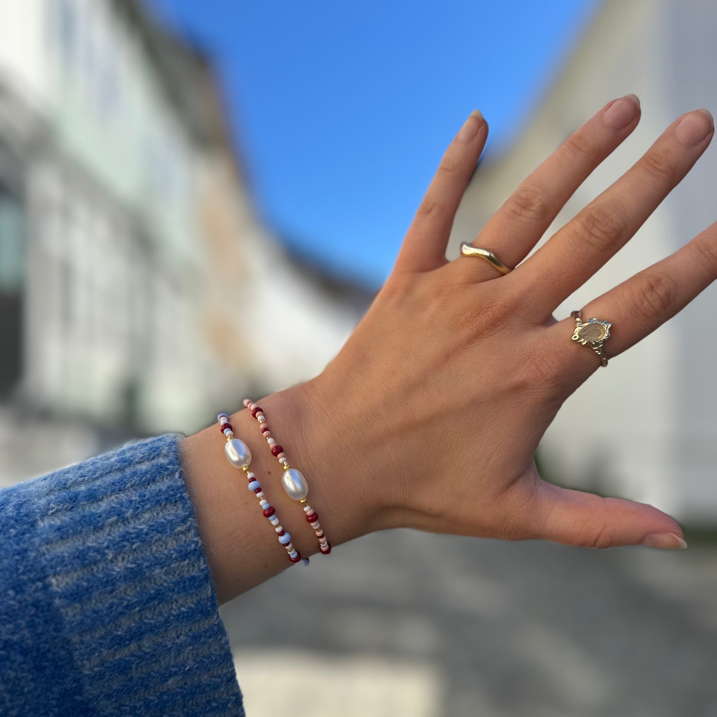Lauviga m/perle Armbånd